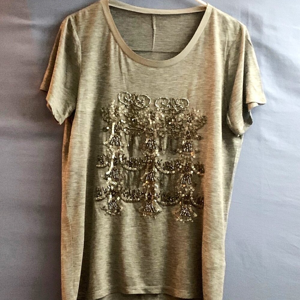 Rare Vintage Obzee Kang Jin Young Sheer Embellished Tee shirt